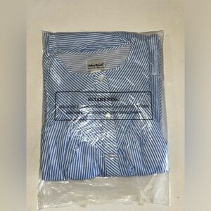 NEW ANTHONY RICHARDS Women’s House Dress Blue Striped Long Lounger Medium Petite